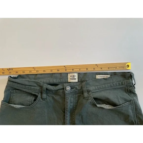 Flint and Tinder 365 Tapered Fit Pants Mens 34x32(29"L) Green/Gray Stretch Twill - Picture 8 of 10